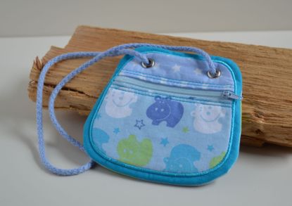 Bild von Brustbeutel Nilpferd hellblau/türkis