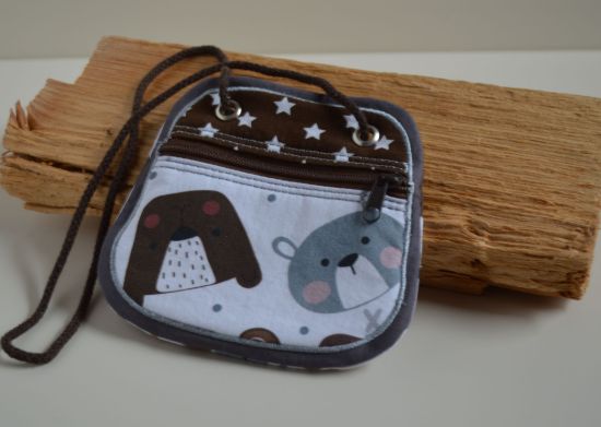 Bild von Brustbeutel Bärenbande braun/weiß