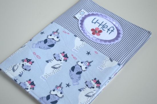 Bild von U-Heft Hülle Robben flieder/blau