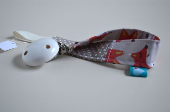 Bild von Schnullerband Fuchs beige Pünktchen