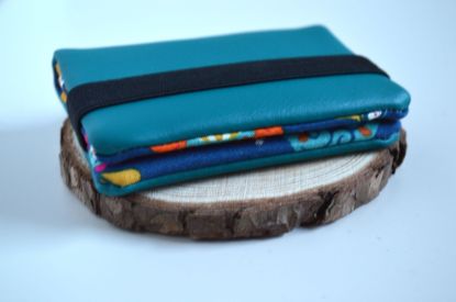Bild von Kartenetui Paisley petrol/blau/bunt