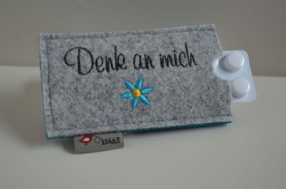 Bild von TablettenEtui Denk an mich grau/türkis