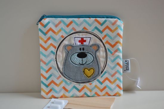 Bild von Medizintäschchen BärBel ZickZack beige/orange