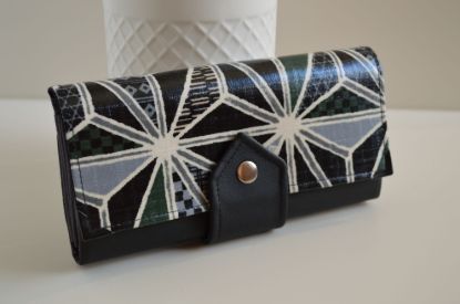 Bild von Geldbeutel groß Geometrisch schwarz/weiß/grau